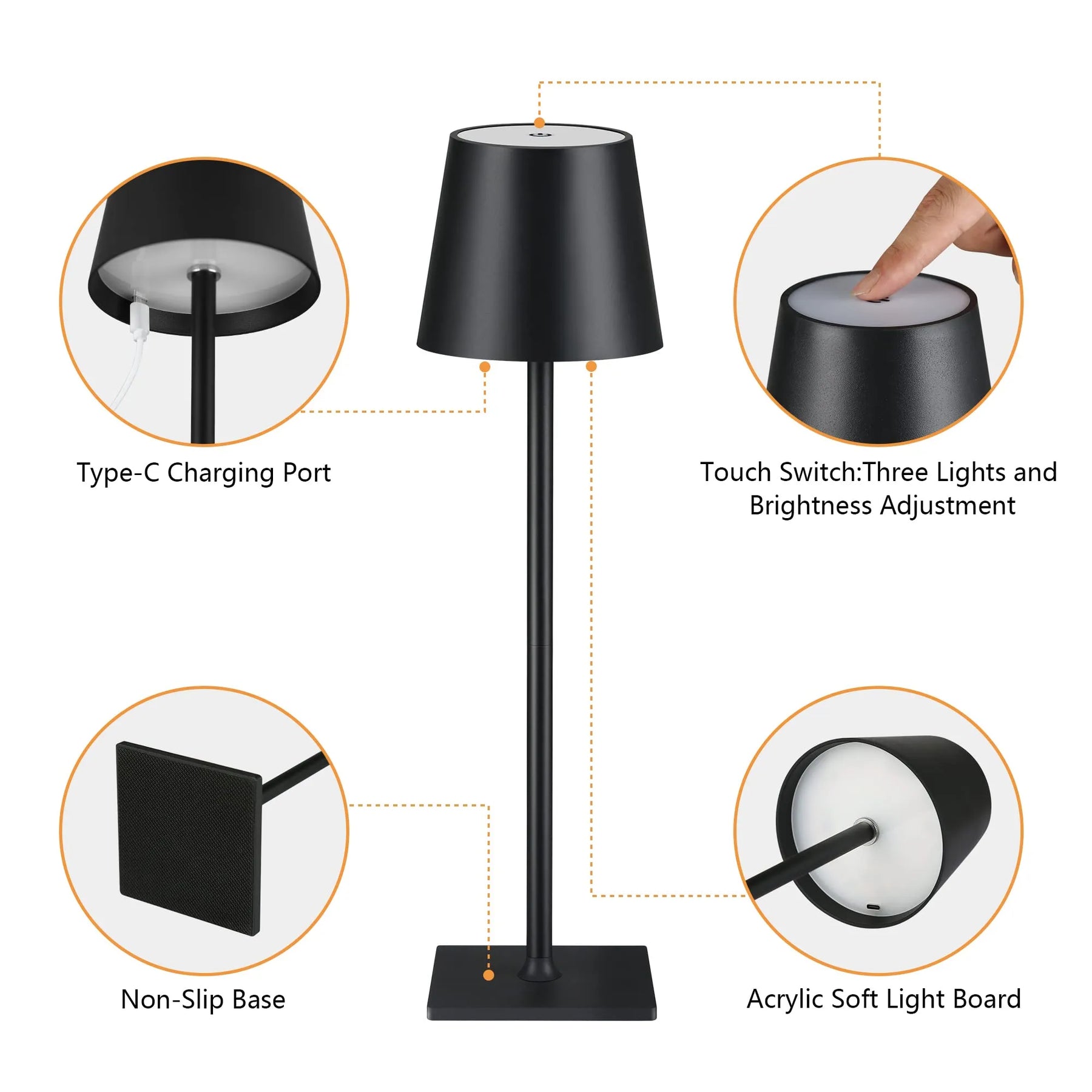 Wireless LED Table Lamp | USB Rechargeable